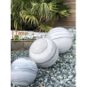 SPHERE MARBRE BLANC VEINE NOIR DIAM 50CM