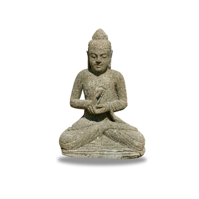 STATUE BOUDDHA ASSIS CHAKRA 75CM SCULPTE MAIN