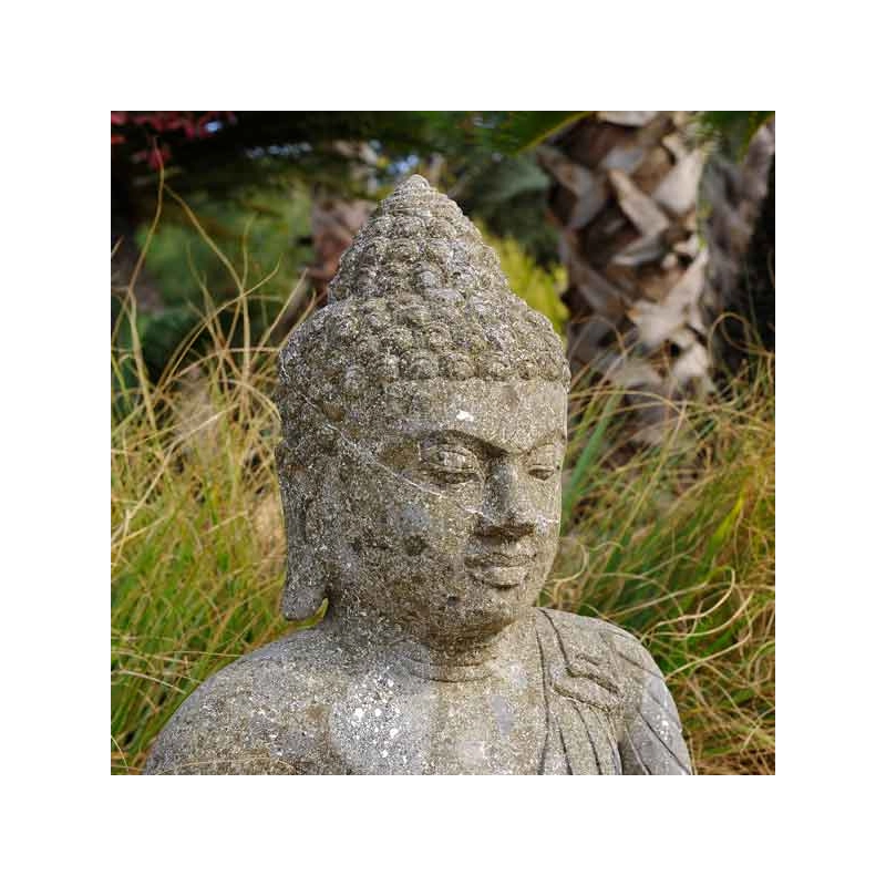 STATUE BOUDDHA ASSIS MEDITATION 45 CM SCULPTE MAIN
