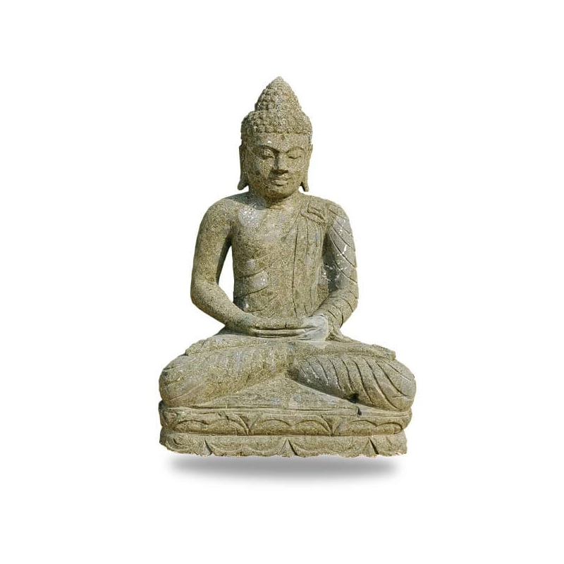 STATUE BOUDDHA ASSIS MEDITATION 75CM SCULPTE MAIN