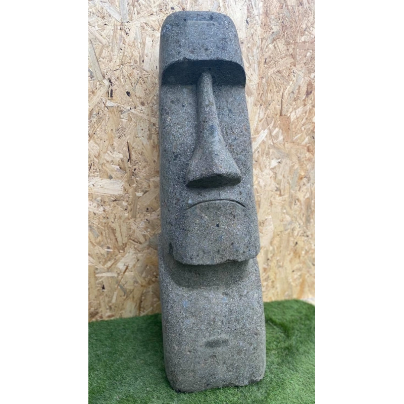 STATUE MOAI HAUTEUR 100CM SCULPTE MAIN