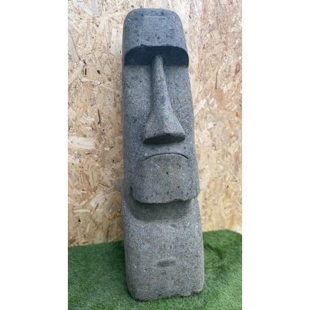 STATUE MOAI HAUTEUR 100CM SCULPTE MAIN