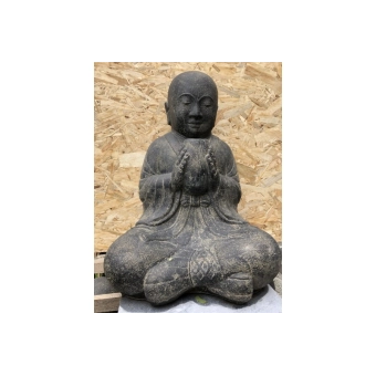 STATUE MOINE ASSIS HAUTEUR 60CM EN BETON