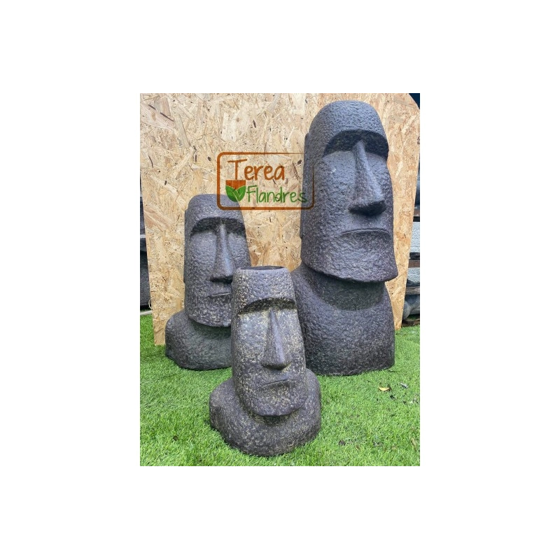 STATUE BETON MOAI POT  HAUTEUR 45 CM