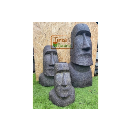 STATUE BETON MOAI POT  HAUTEUR 45 CM