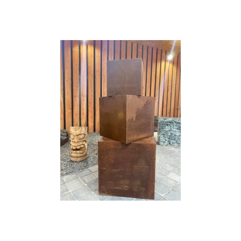 CUBE DECORATIF OXYDE 50X50