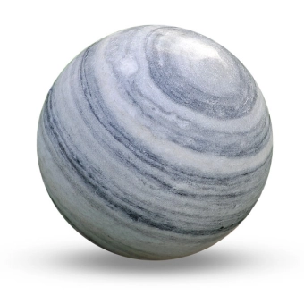 SPHERE MARBRE BLANC VEINE NOIR DIAM 40CM