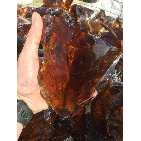 BLOC DE VERRE AMBRE 70/120MM